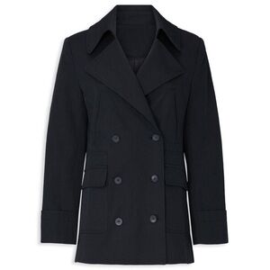 Current Elliott The Captain Double Breasted‎ Peacoat Black Size 0 Blazer Jacket